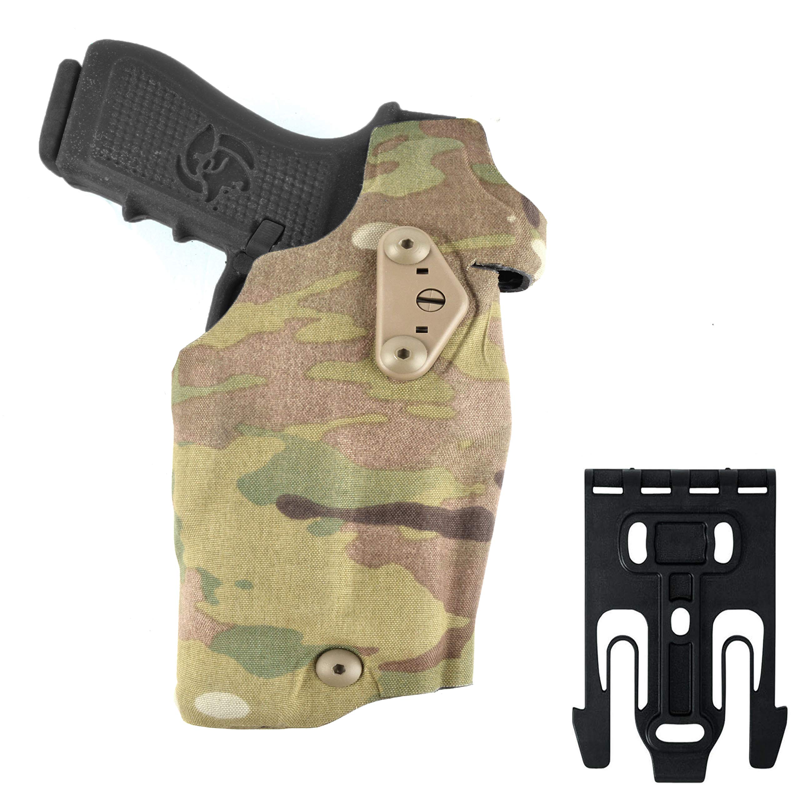 Safariland® 6354DOMS19-Light/RDS ALS Holsterkorpus QLS-Gabel MS19, STX/Cordura® / Ranger Green, re, Glock19, 23, 46, (Gen 3-4) +M3, TLR-1, SF X200/X300U + Dr. Opt