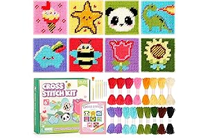 Caydo Cross Stitch Kit for Kid Beginners age 5-8