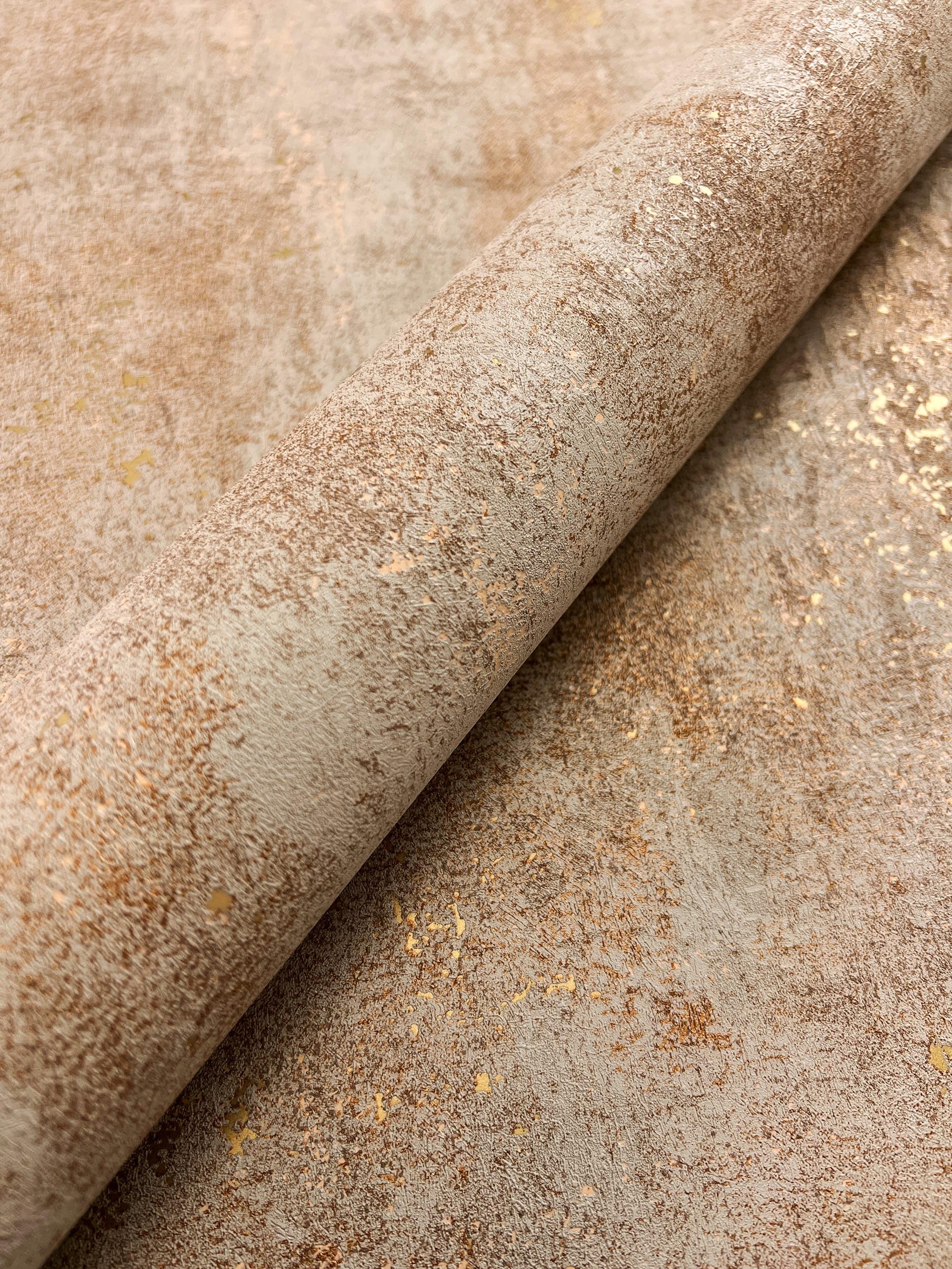 NEWROOM Papier peint Beige Béton Intissé - Moderne Marron Ciment Brillance Industriel
