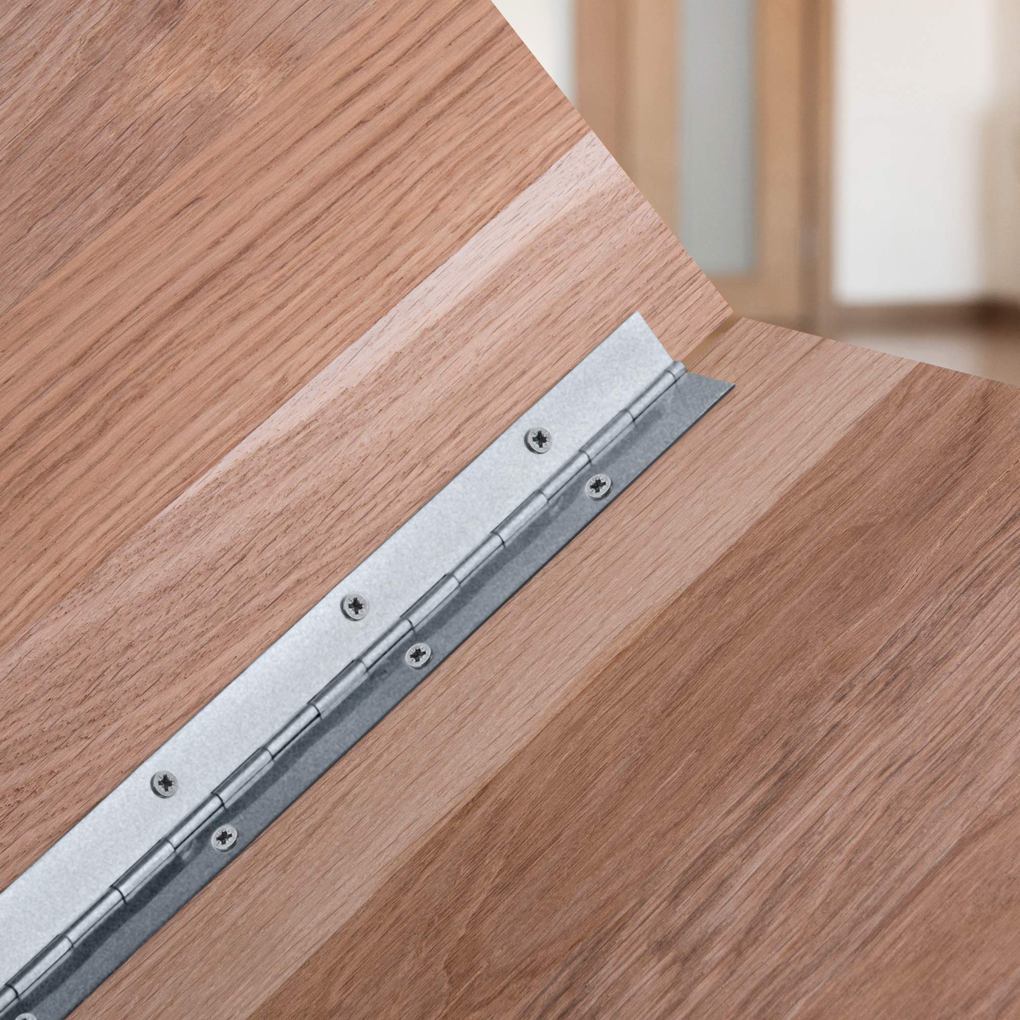 Gedotec Cerniera per pianoforte da avvitare | Cerniera per porta arrotolata | Cerniera per porta in alluminio grezzo | 3500 x 32 mm | STABILO