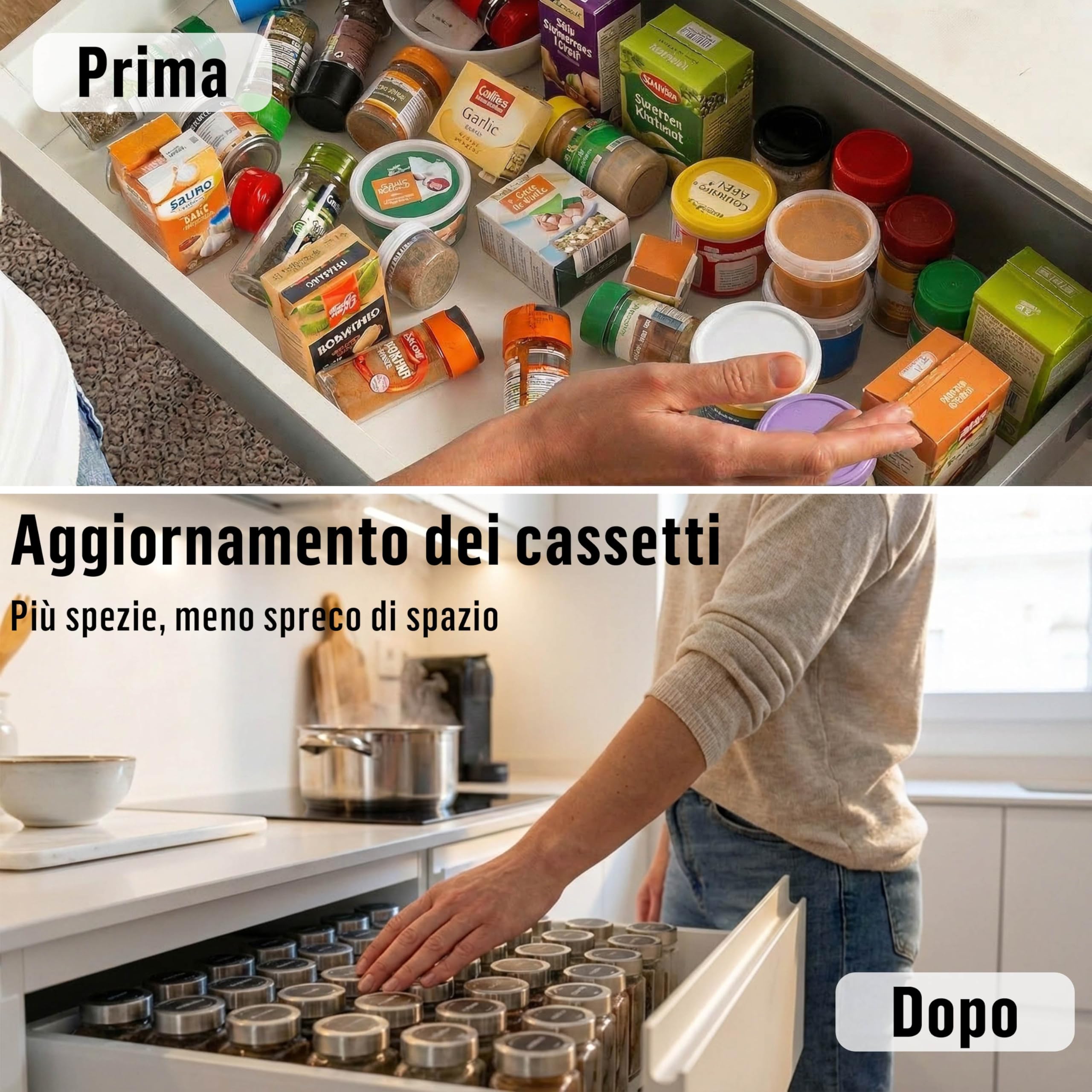 Deco haus® Set da 12 Contenitori per Spezie con Tappo a Vite - Kit per Condimenti con Etichette, Imbuto, Spazzola, Pennarello - Barattoli Portaspezie Piccoli in Vetro Trasparente da 120ml, 10,5x4,3 cm