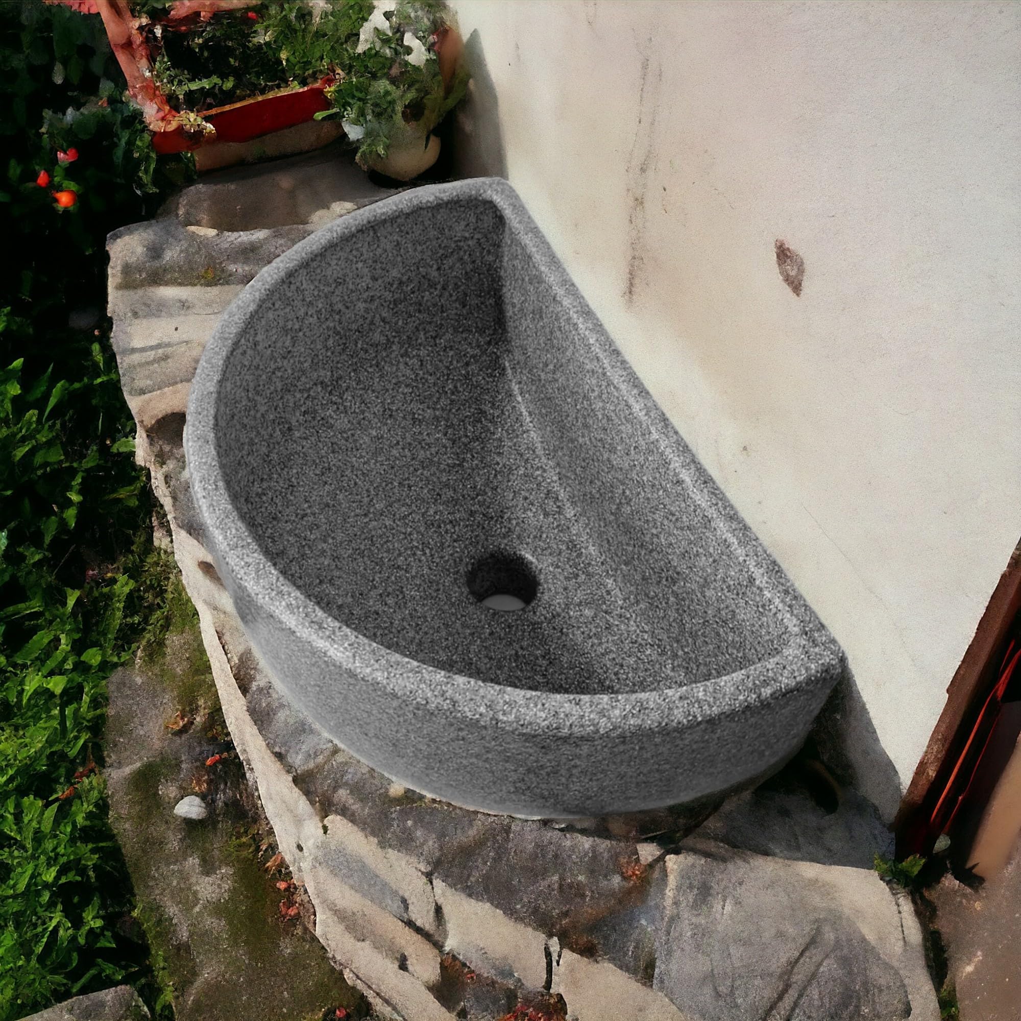 Varile Évier multifonction en plastique aspect granit/pierre avec filtre à cheveux pour jardin camping-car