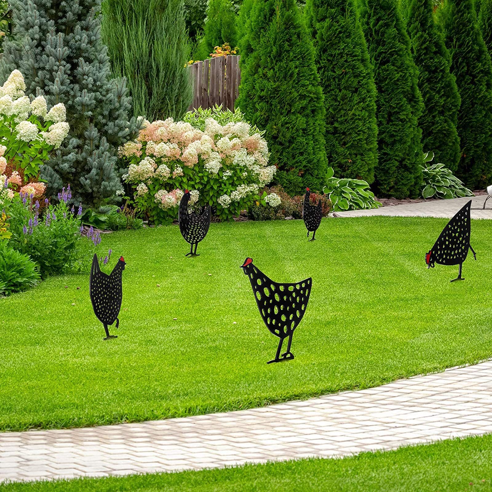 2 Piquets Décoratifs Coq Pour Jardin | Acrylique Réaliste 3D | Décoration Pelouse, Cour, Pot De Fleurs | 30 Cm