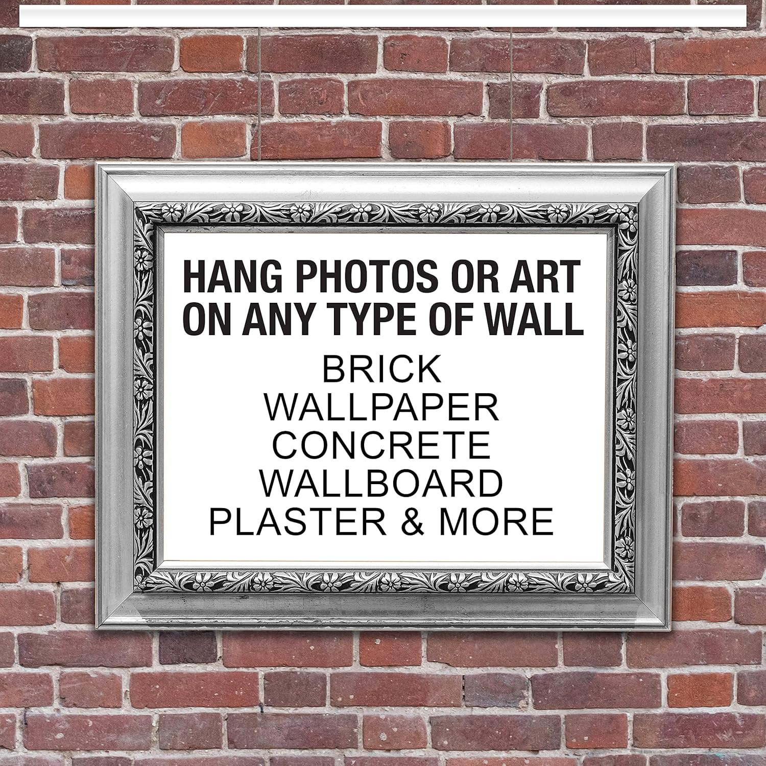 GalleryOne Clearline Picture Hanging System Set- Covers 22.5 ft of Wall Space - Heavy-Duty Discreet Wall Tracks & Art Hanging Kit Without Nails - for Home or Office