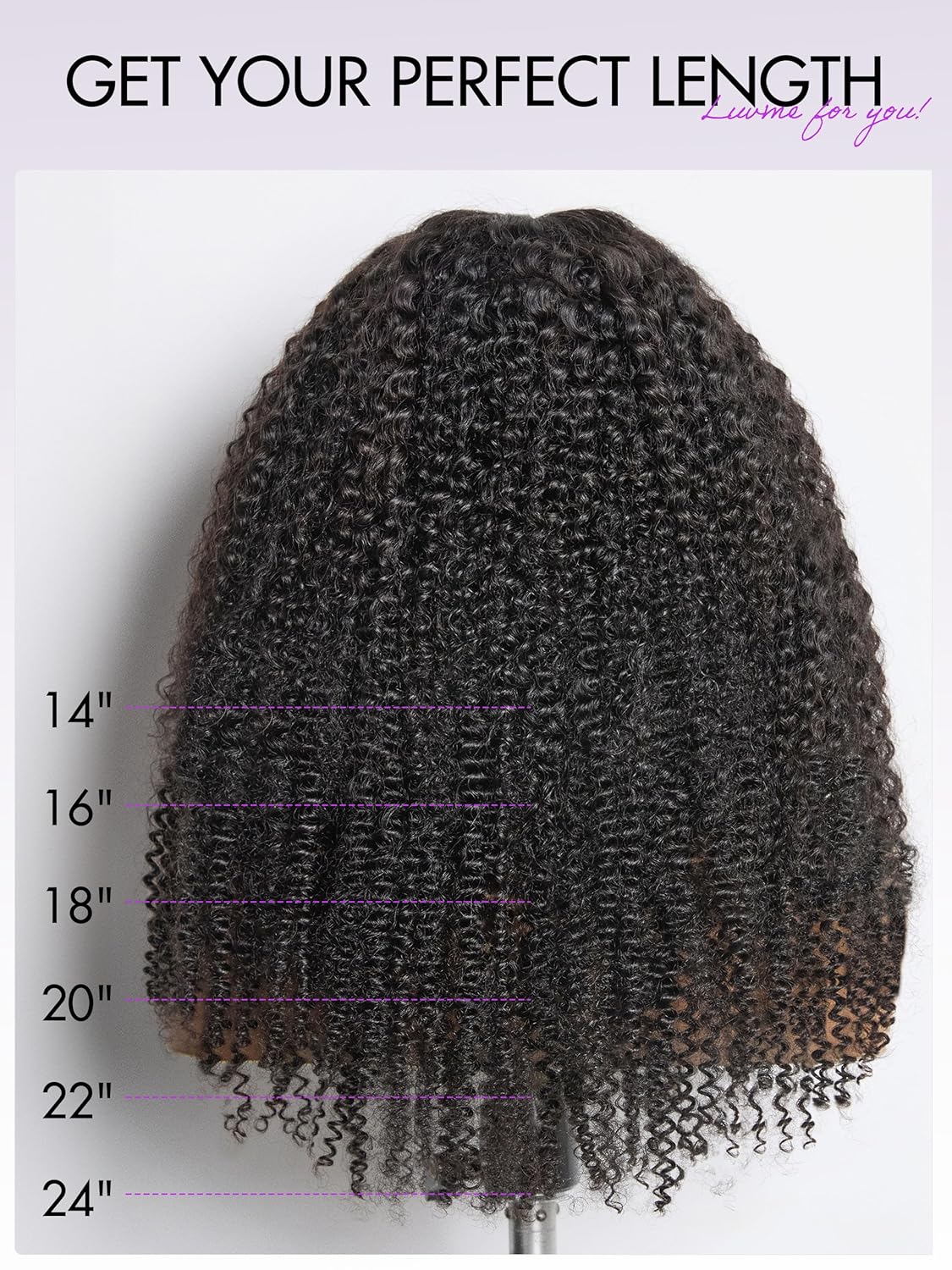 LUVME 5x5 Closure Glueless Human Hair Wig 20 Inch Pre Plucked Pre Bleached Pre Cut Glueless Wig 150 Density Curly Wig Human Hair - Image 5