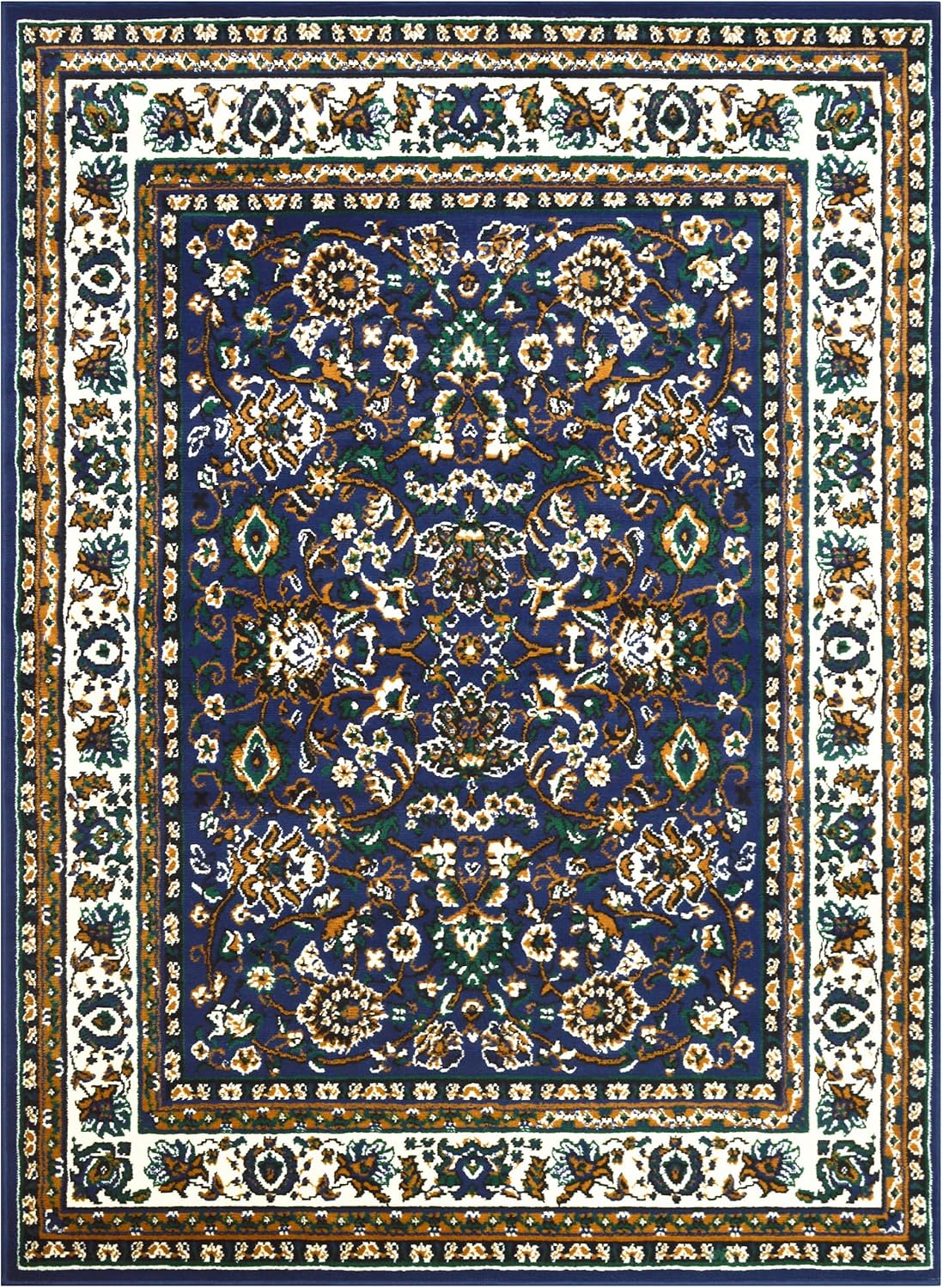 AllStar Rugs Blue 4x6 Traditional Area Rug (3' 9" x 5' 1")