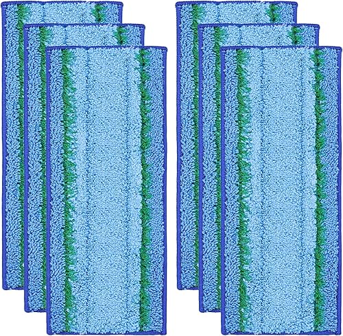 Miniatura 9 de LINNIW Paquete de 6 almohadillas húmedas M6 mejoradas de microfibra limpiadora profunda, lavables y reutilizables, compatibles con Braava Jet M6