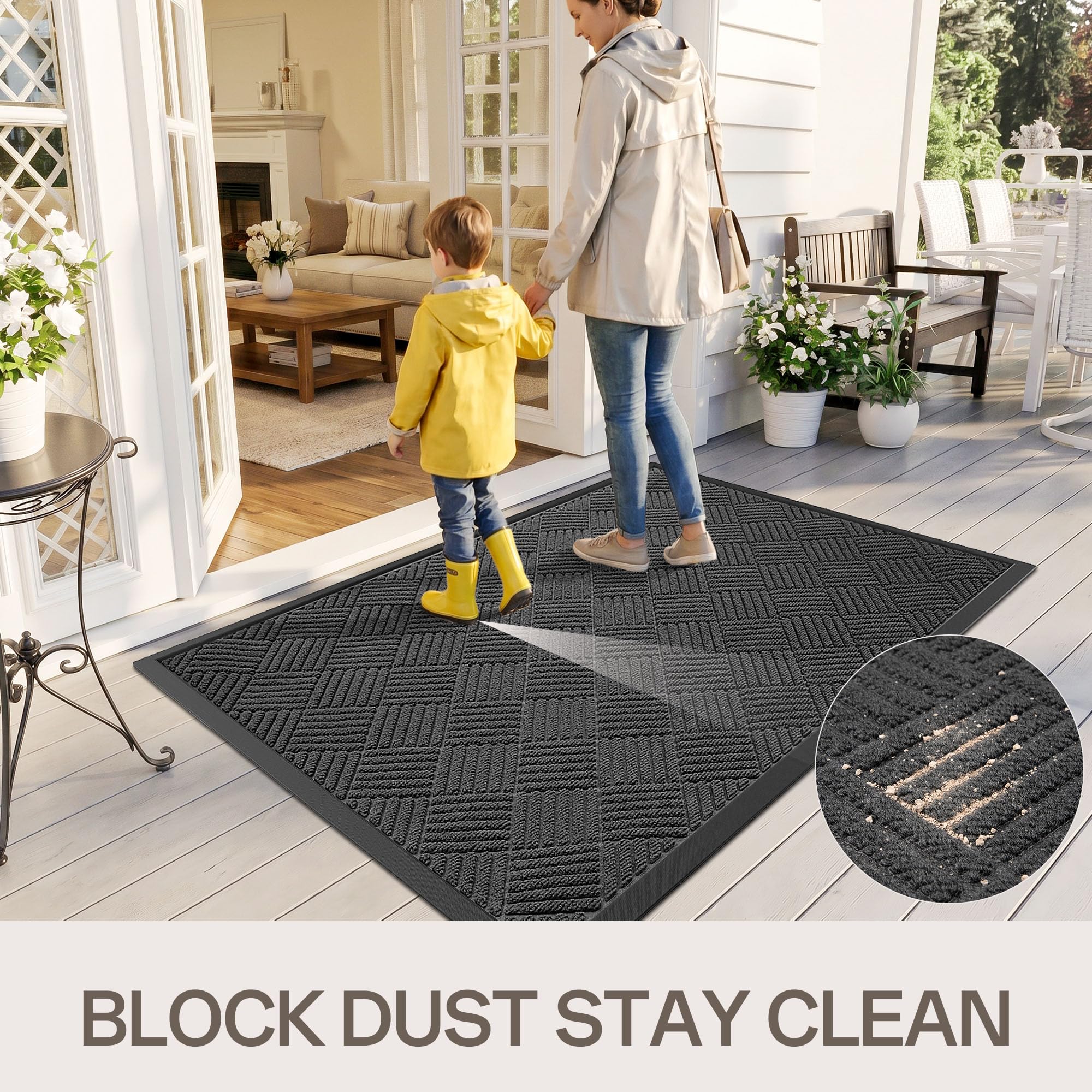 Amyracel Front Door Mat 3'x4', Heavy Duty Waterproof Commercial Floor Mat — Amazon image 8