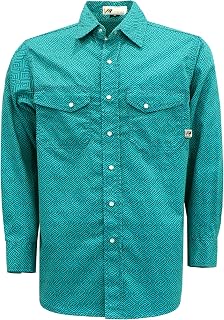 FR Shirts for Men Print Plaid 6.5oz Flame Resistant 100% Cotton Men's Pre-Washed Fire Retardant Work Shirt