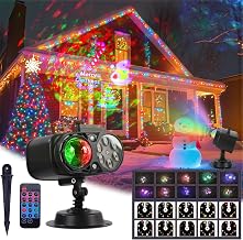 2025 Upgraded Holiday Projectors, Brighter Halloween Decorations Projector Lights, Christmas Projector with 10 HD Replaceable Slides (Ocean Wave & Patterns), Waterproof Halloween Projector Light Show