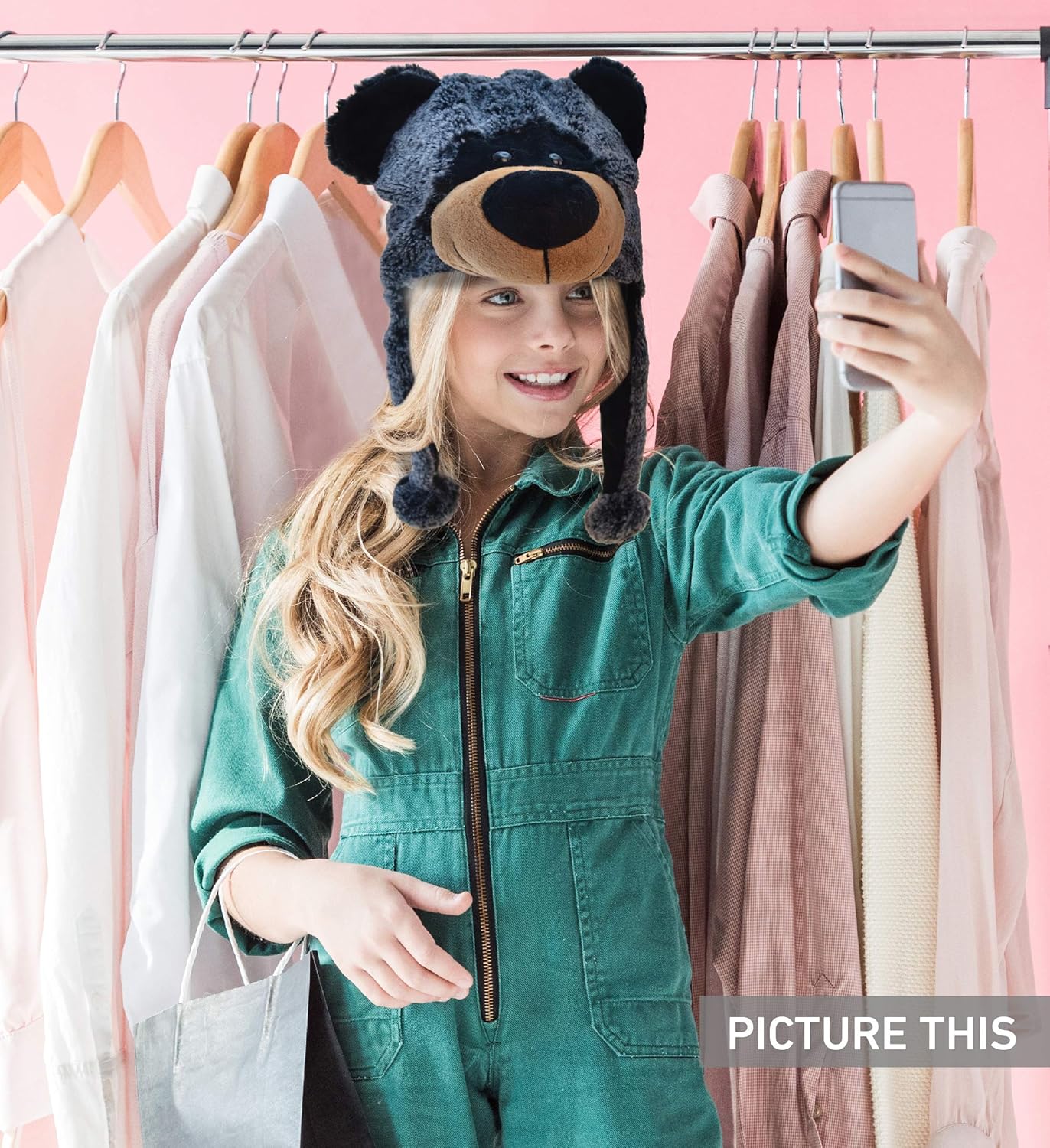 Puzzled Brown Moose Plush Hat - Super Soft Warm Hat With Ear Flaps, Cozy Fleece Winter Hat For Kids & Teens - One Size - Image 6