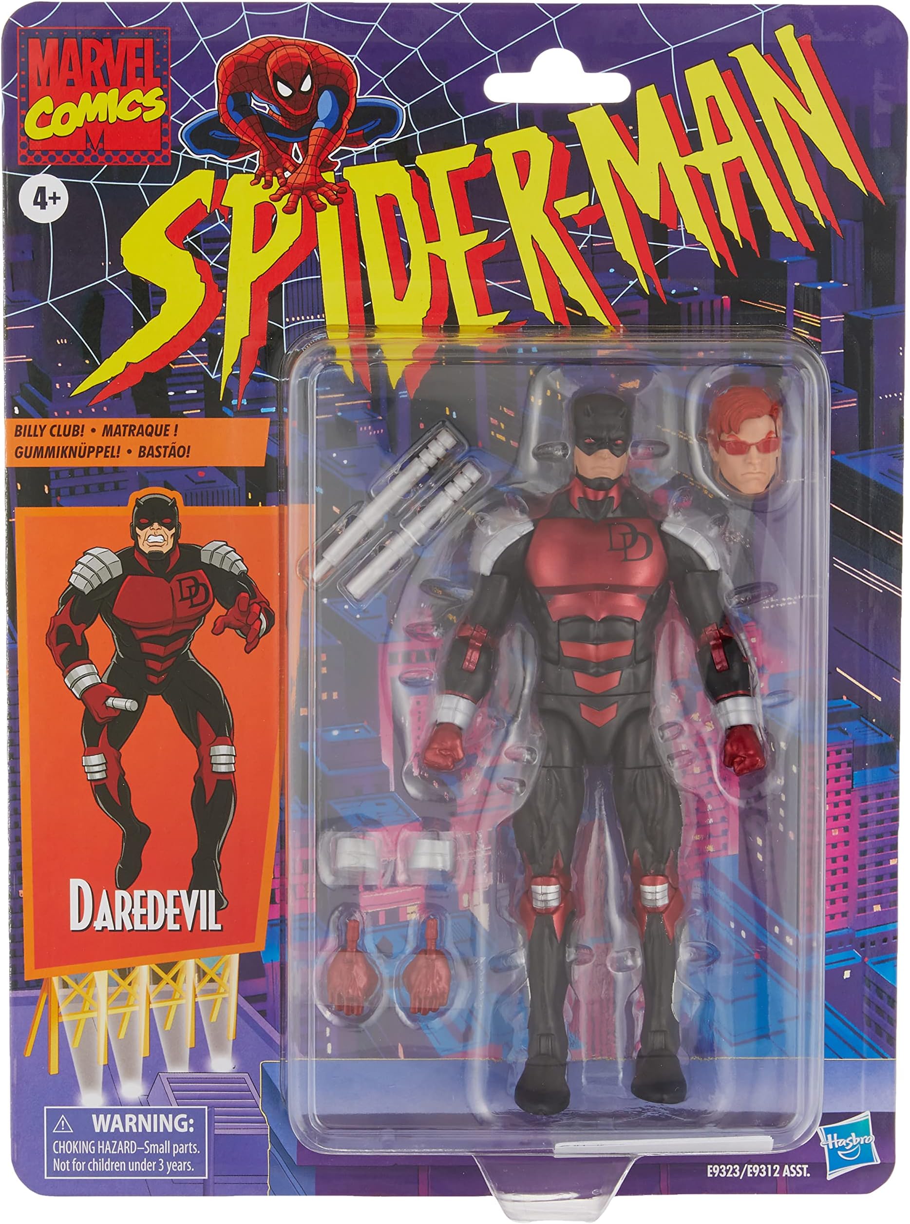 Hasbro Marvel Legends Series Spider-Man 6-inch Collectible Daredevil Action Figure Toy Retro Collection
