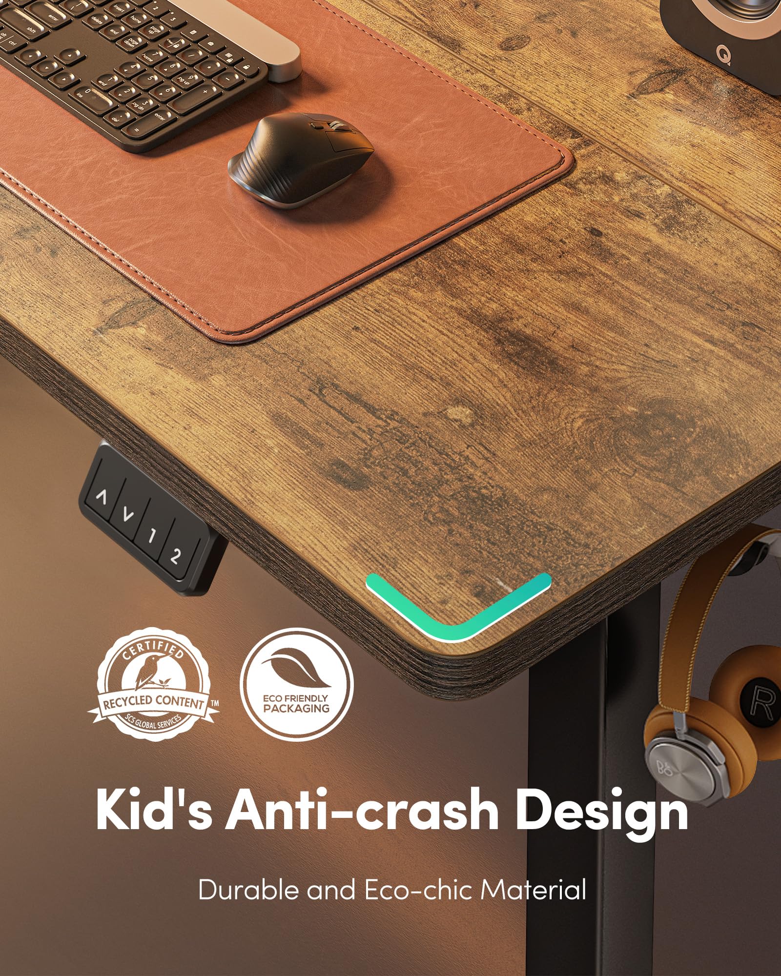 FEZIBO Electric Standing Desk 48 x 24 Inches Height Adjustable Stand up Desk Sit Stand Home Office Desk — view 8