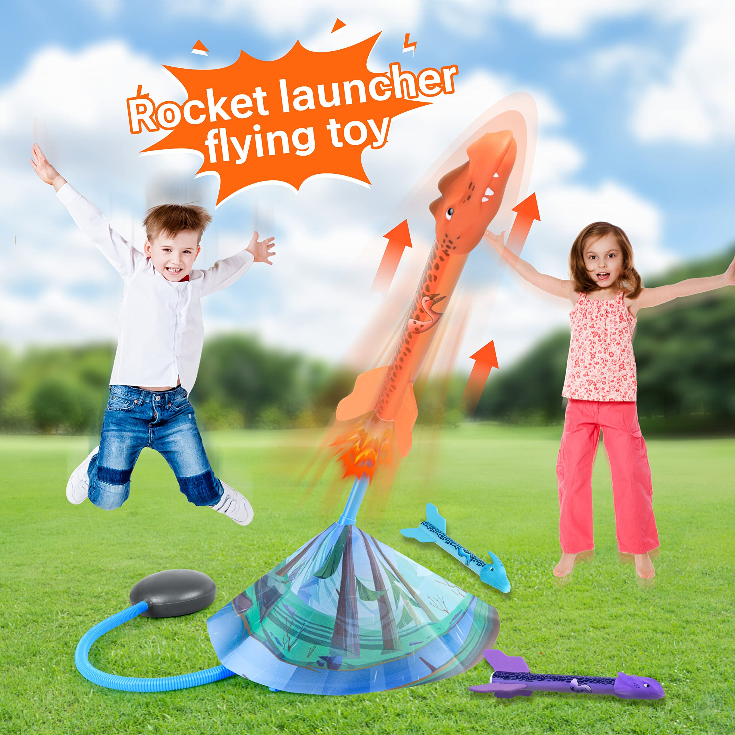 Gifts For Year Old Boys Dinosaur Toy Rocket Launcher For Kids