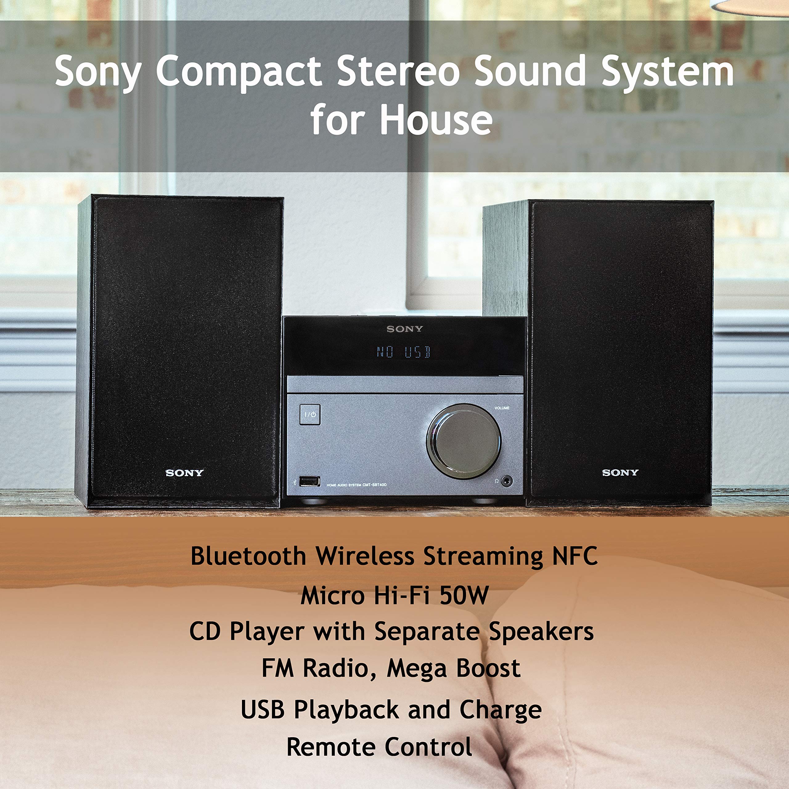 Buy Sony Compact Stereo Sound System for House with Bluetooth Wireless