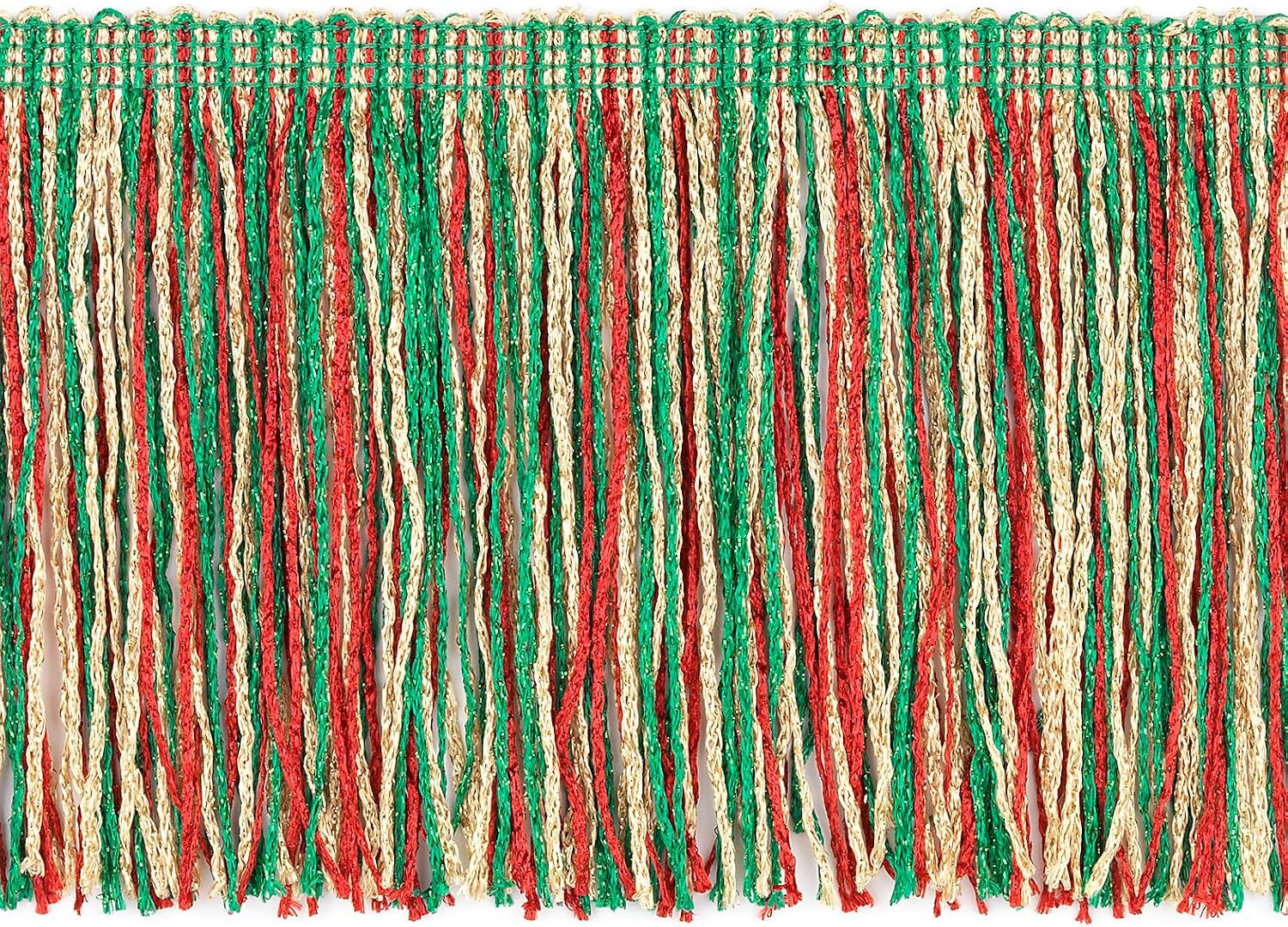Trims by The Yard 4" Glitter Chainette Fringe Trim, Polyester-Made Decorative Fringes, for Costumes, Home Decor, and Festive Items, 5-Yard Cut, Metallic Silver