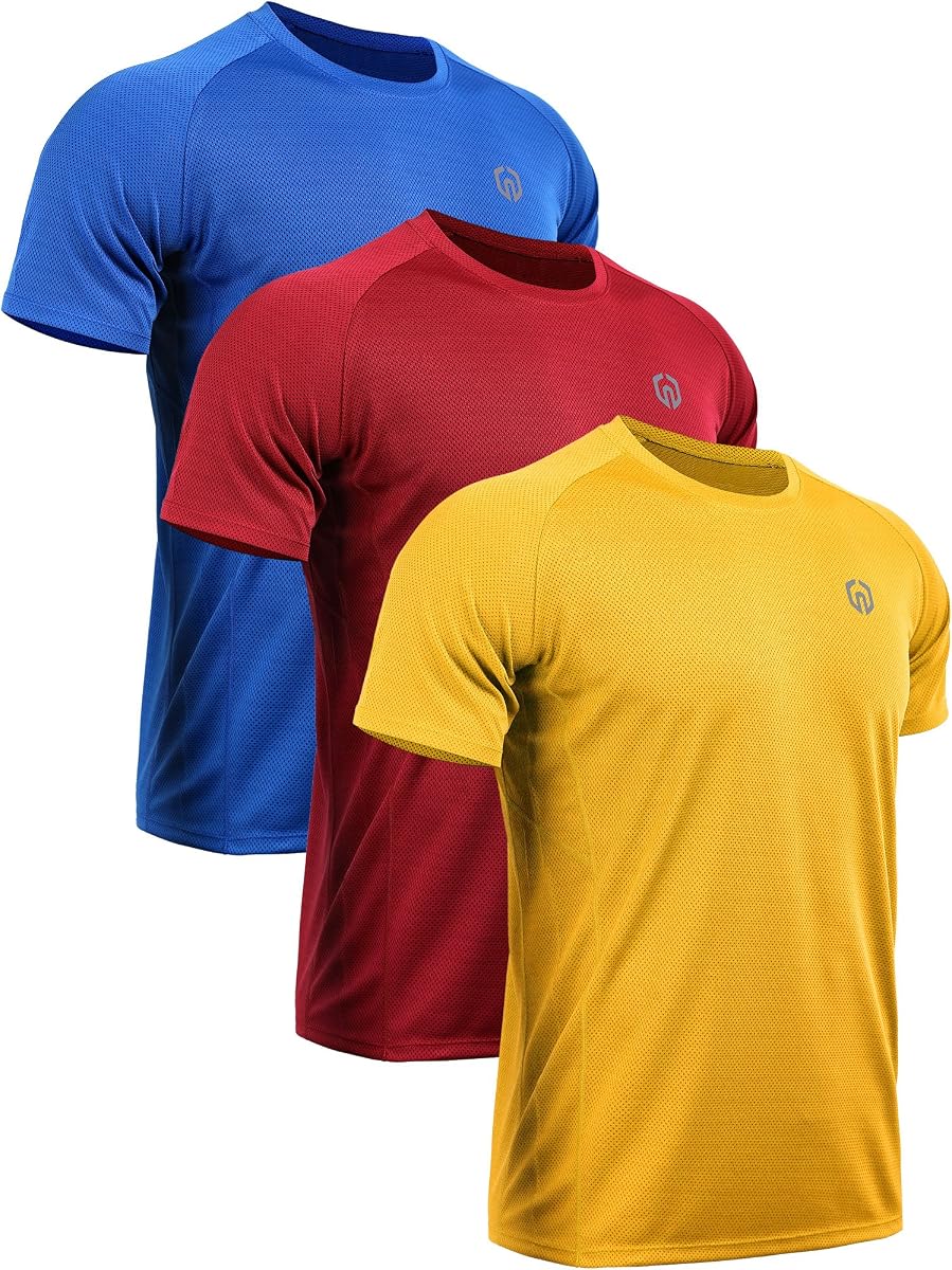 NELEUS Camisas deportivas de malla Dry Fit para hombre