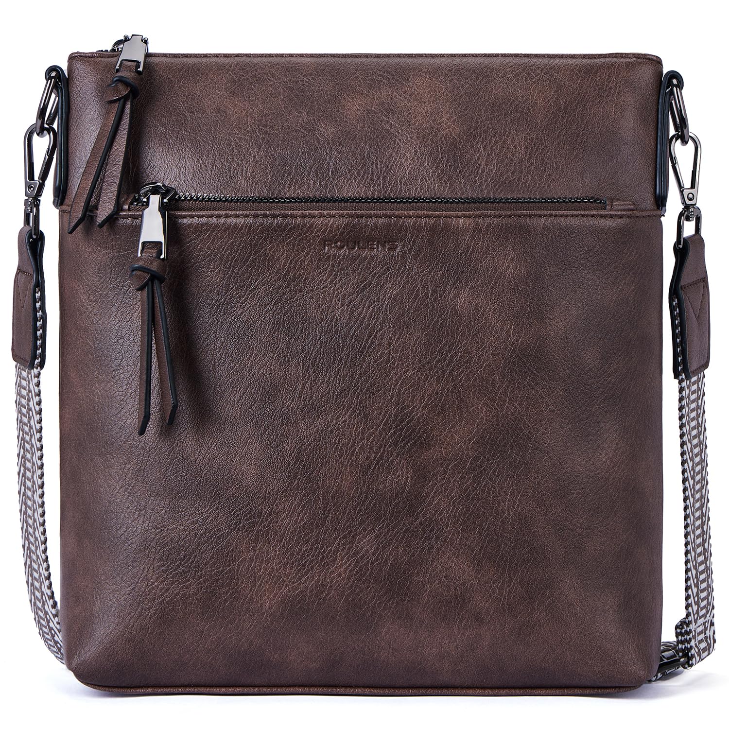 Roulens Mittel Damen Umhängetaschen, Leicht Damen Schultertasche aus Veganes Leder, Crossbody Bags für Frauen mit Verstellbar Abnehmbar Breiter Gurt