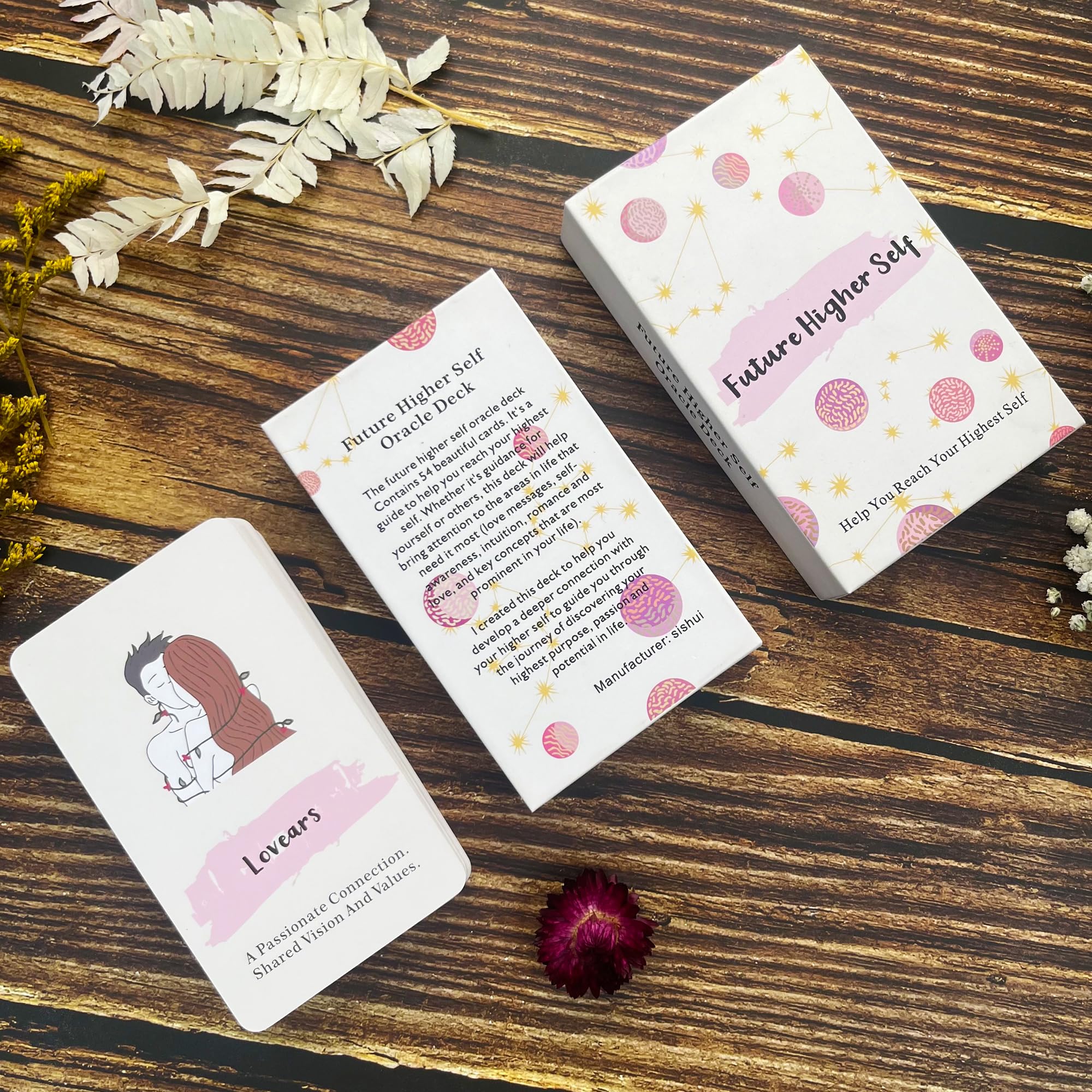 ChaseDream Highest Self Oracle Cards, Higher Self Guidance Messages Oracle Deck, Love Messages, Divine Feminine Energy, Unlock Your Full Potential Life Purpose Fulfilment, White