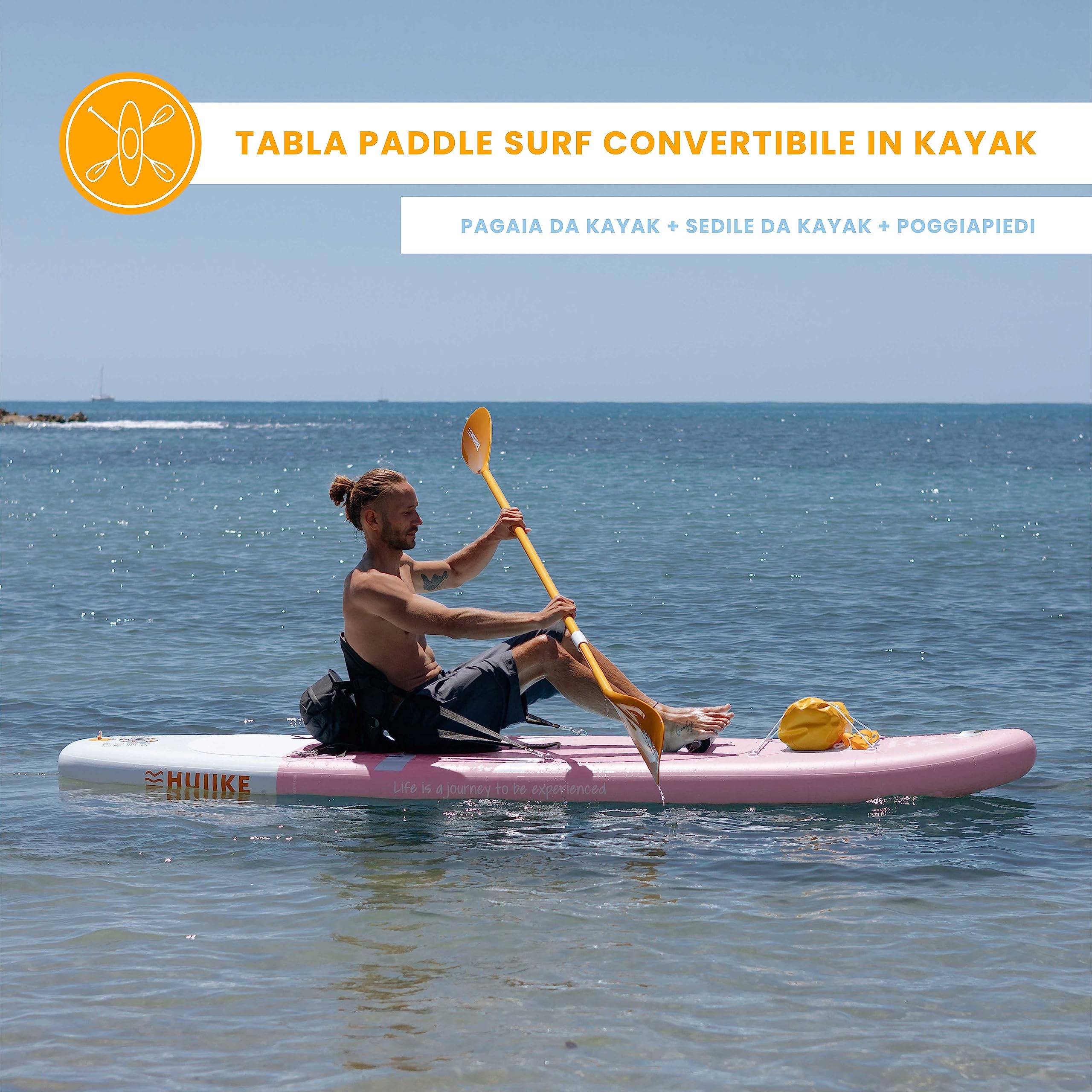Tavola Sup Gonfiabile Adulti con Accessori Premium - HUIIKE | Stand Up Paddle Board Gonfiabile con Grande Stabilità | Tavola da Sup | Tavole Gonfiabili 2 Posti