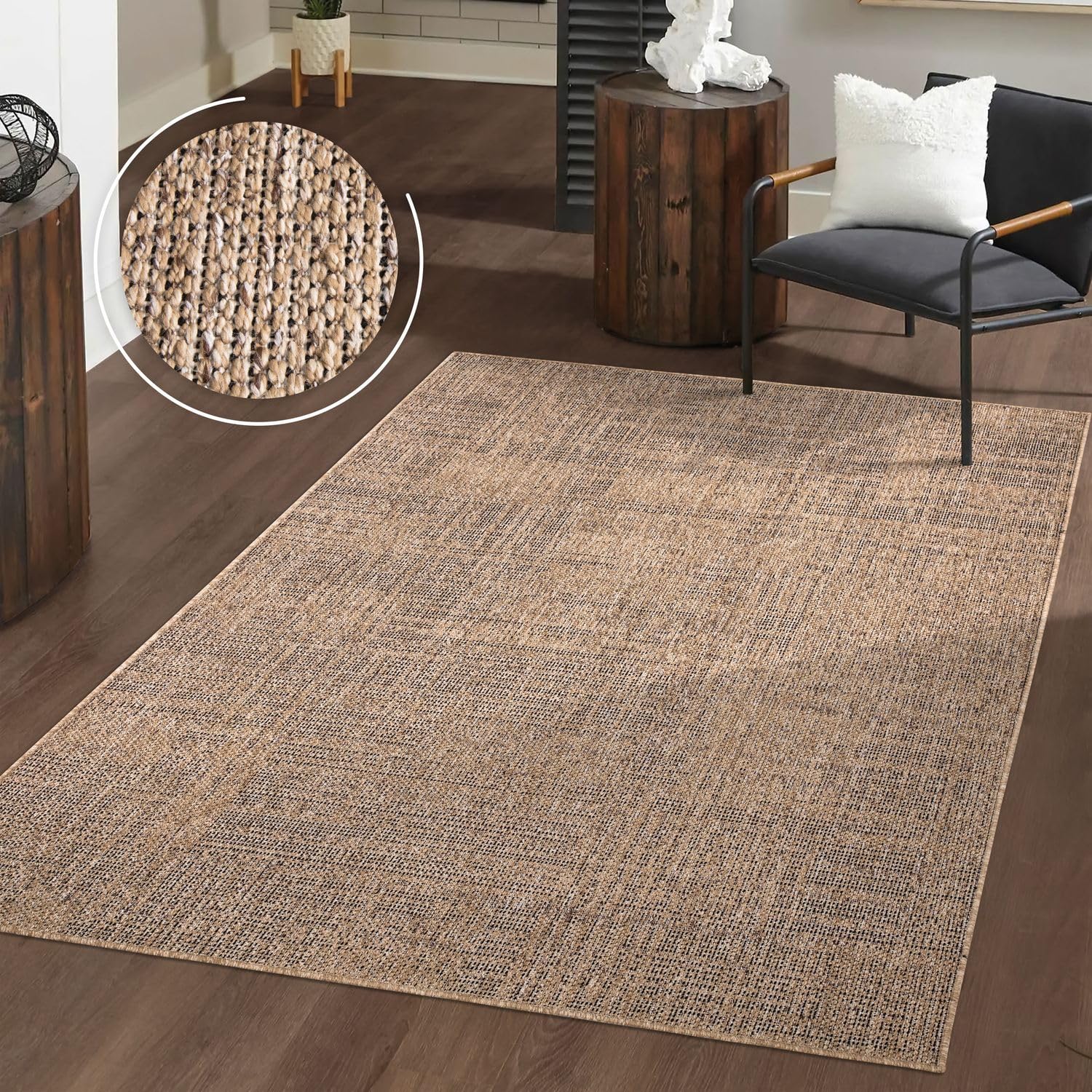 TT Home Tappeto Esterno Lavabile 160x220 cm Beige Marrone
