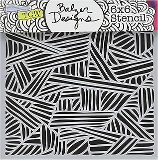 CRAFTERS WORKSHOP TCW600S Template, 6" x 6", Overlapping Stripes, White