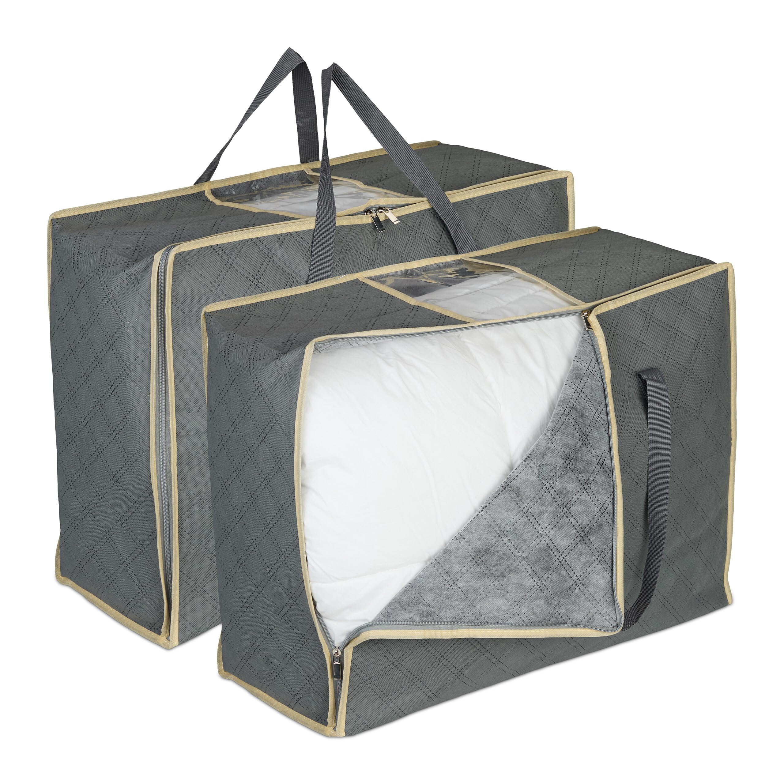 Bolsas para nórdico transpirables con cremallera de 3 puntos pack de 2 fundas de fieltro gris