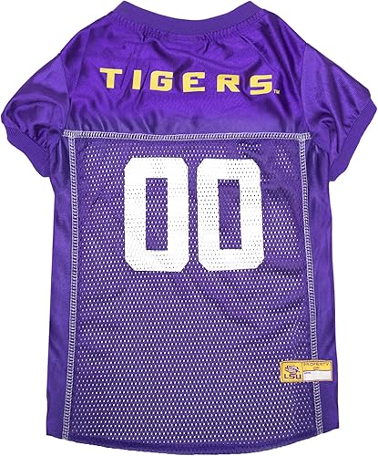 Pets First Camiseta de malla para perro o gato del equipo de la NCAA Louisiana State University Tigers, talla XL, camiseta con licencia para perro