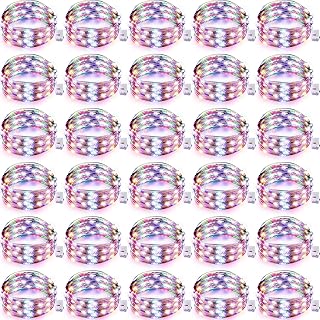 49 Pack Colored LED Fairy Lights Battery Operated 7ft Starry Fairy Lights Mini Rainbow LED Lights Flexible Colored String Lights Waterproof Fairy Night Light for Outdoor Tree Wedding Party Decor