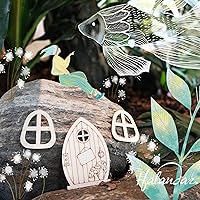 Vista 7 de 48 piezas de puertas de jardín de madera para manualidades, mini ventana, casa de hadas, kit de bricolaje sin terminar, puerta en miniatura sin