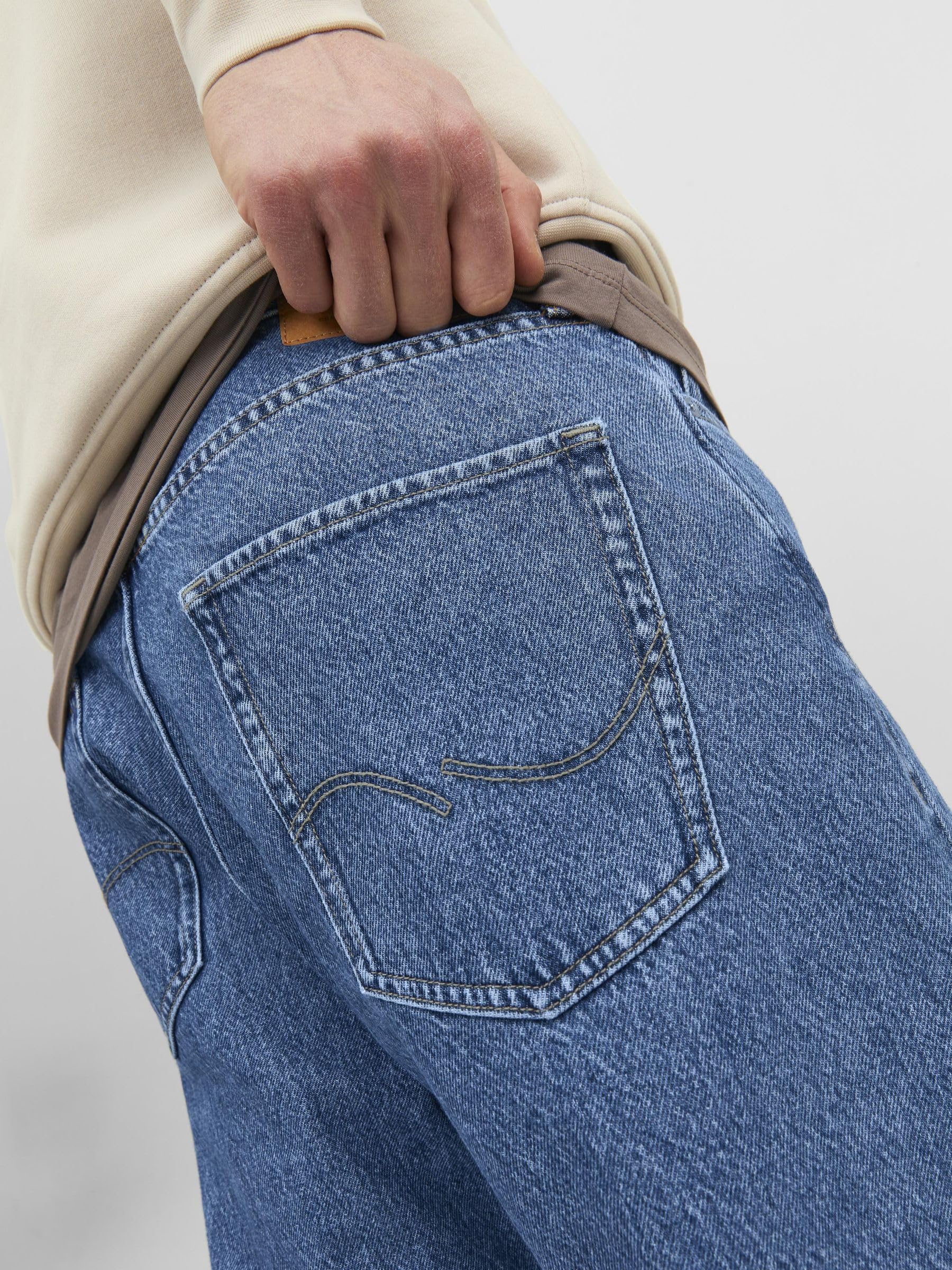 JACK & JONES JJIALEX Jjoriginal SBD 304 Noos Uomo Jeans Blu 100% Cotone Relaxed