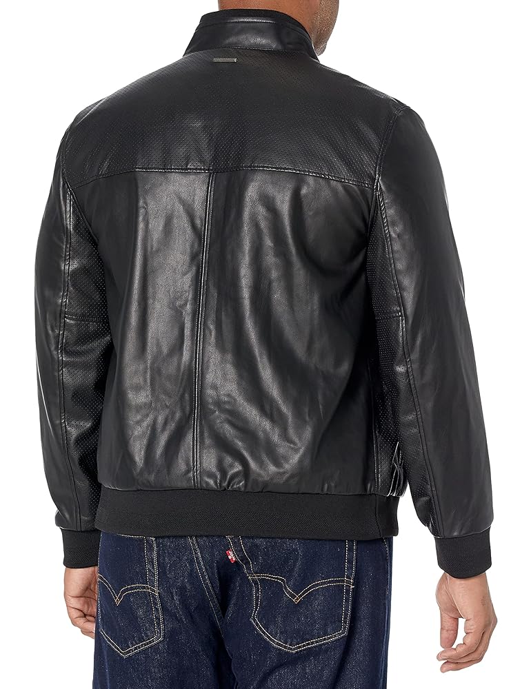 MARC NEWYORK ANDREW MARC　革ジャン MARC NEW YORK by Andrew Marc Leather Moto Jacket, Black