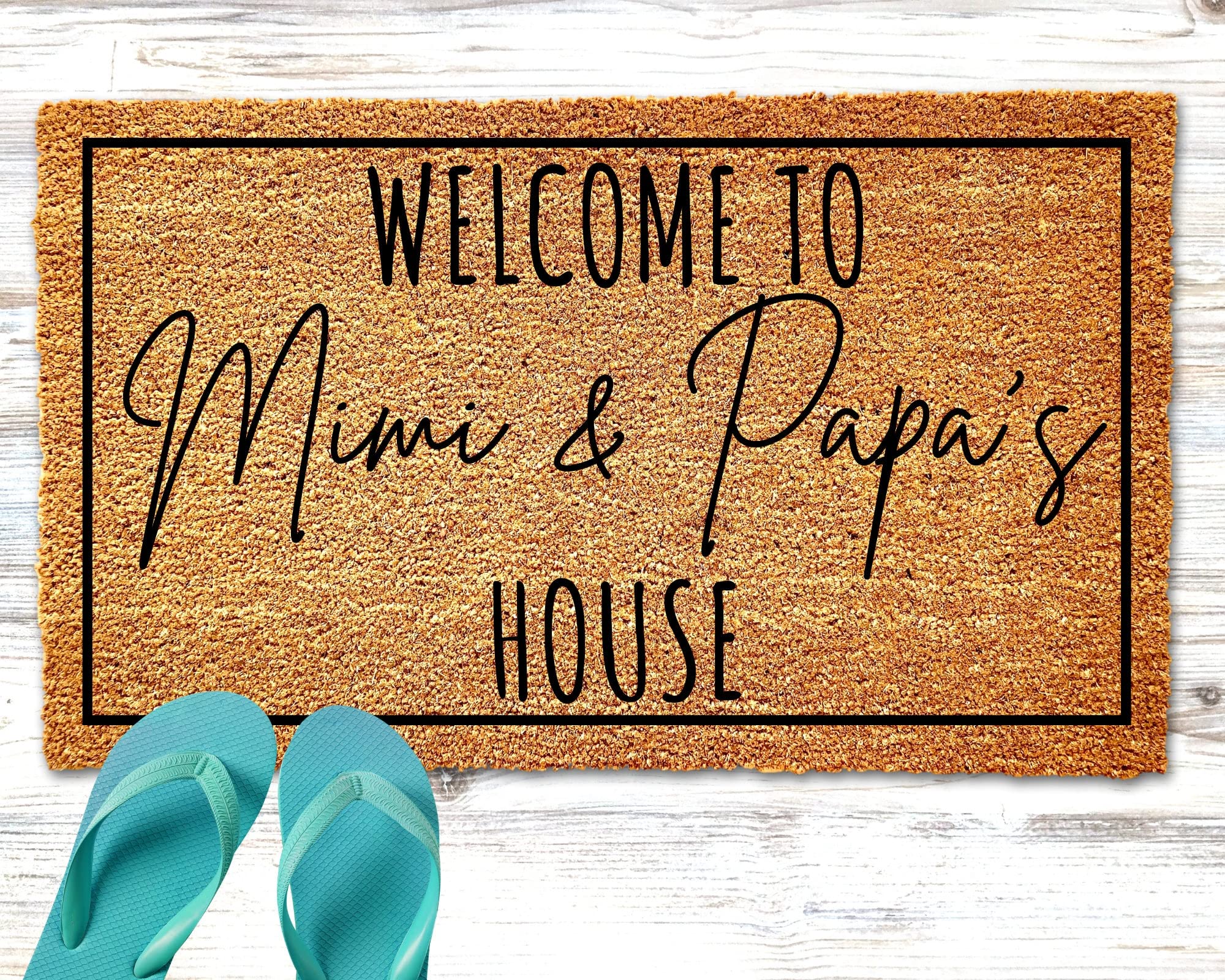 Welcome to Mimi and Papa's House Doormat, Personalized Doormat, Grandparents Gift, Welcome Mat, Front Doormat, Grandparent Gift, Mothers Day