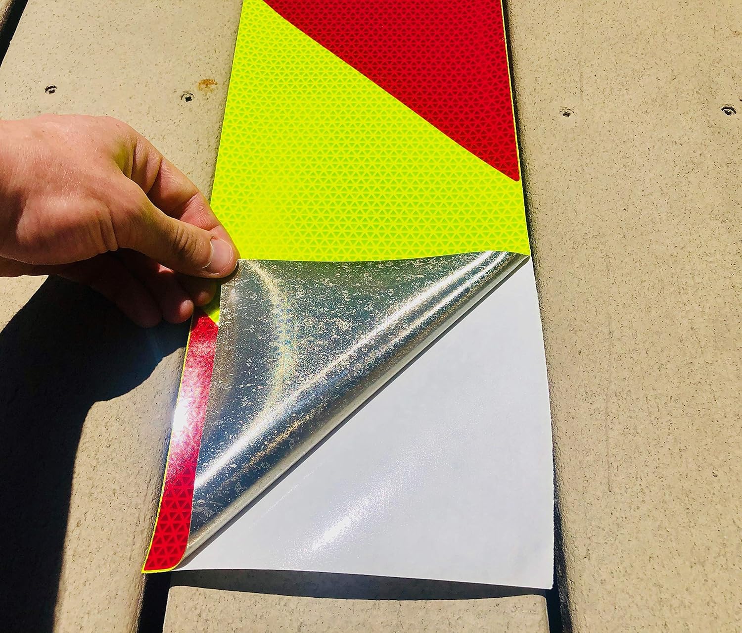 Oralite Lime & Red Reflective Chevron Panel (Multiple Sizes) Reflexite 1 Piece Pre-Fab