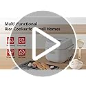 TOSHIBA Rice Cooker Small 3-Cup Uncooked– LCD Display with 8 Cooking Functions: Rice, Oatmeal, Mixed Grains and More, NonStick Inner Pot, Grey