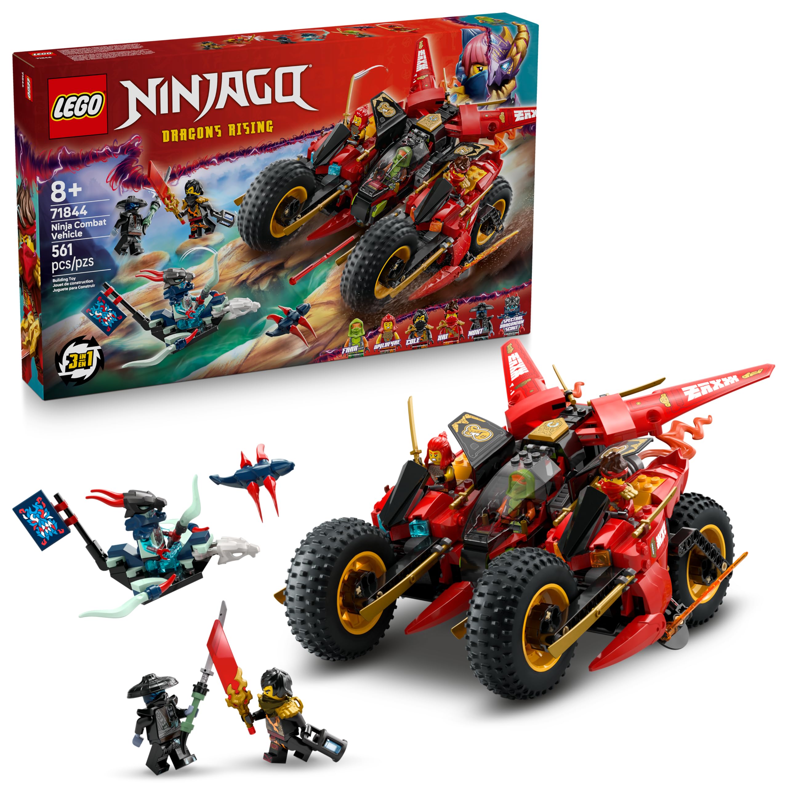 ╰(*´ゆ`*)╯ LEGO Ninjago Veículo de Combate Ninja 71844 (561 Peças) | Amazon