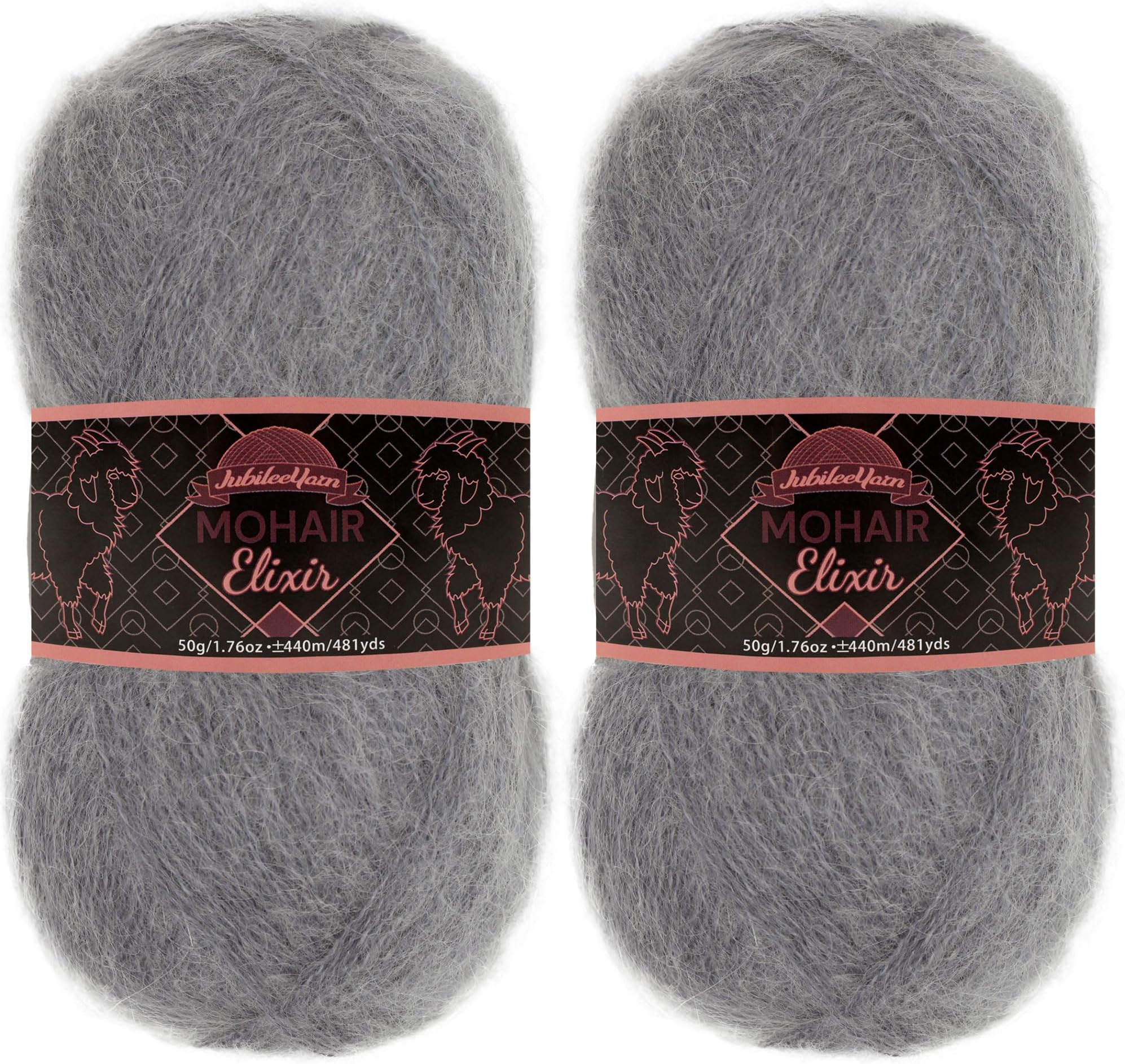 JubileeYarn Mohair Elixir Yarn - 50g/Skein Baby Wool Blend - Vesper - 2 Skeins