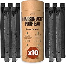 Binchotan Organic Activated Carbon Water 10X | Filter 1L by Carbon – Ideal Bottle, Jug & Pitcher | 100% Natural Bamboo Water Filtration – Powerful Water Purifier - Go from Bottled Waters
