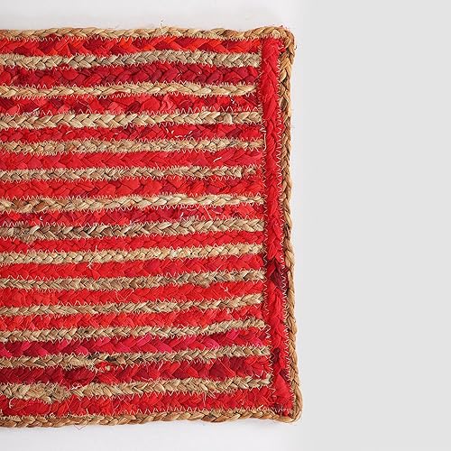 Miniatura 6 de Camino de mesa de yute natural, alfombra rectangular tejida a mano de larga duración, hecha de material de yute para entradas de puertas interiores