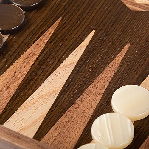 Miniatura 3 de WE Games Juego de backgammon de lujo con tronco de nogal de 19 pulgadas, hecho a mano en Grecia, 2 jugadores, a partir de 15 años