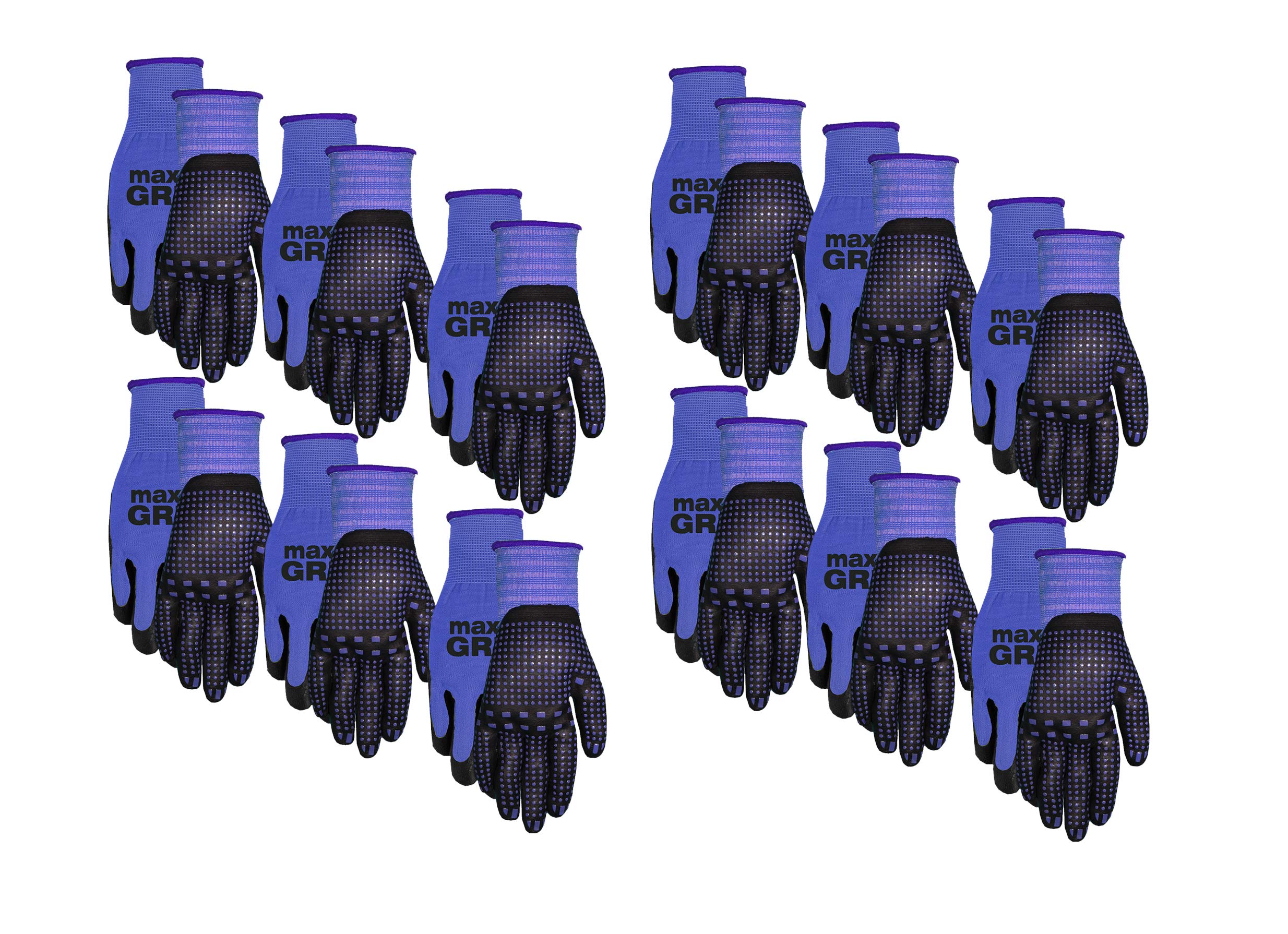 Midwest94BLP12-LX-00 Max Grip 12pr Pack, Mens large, Blue