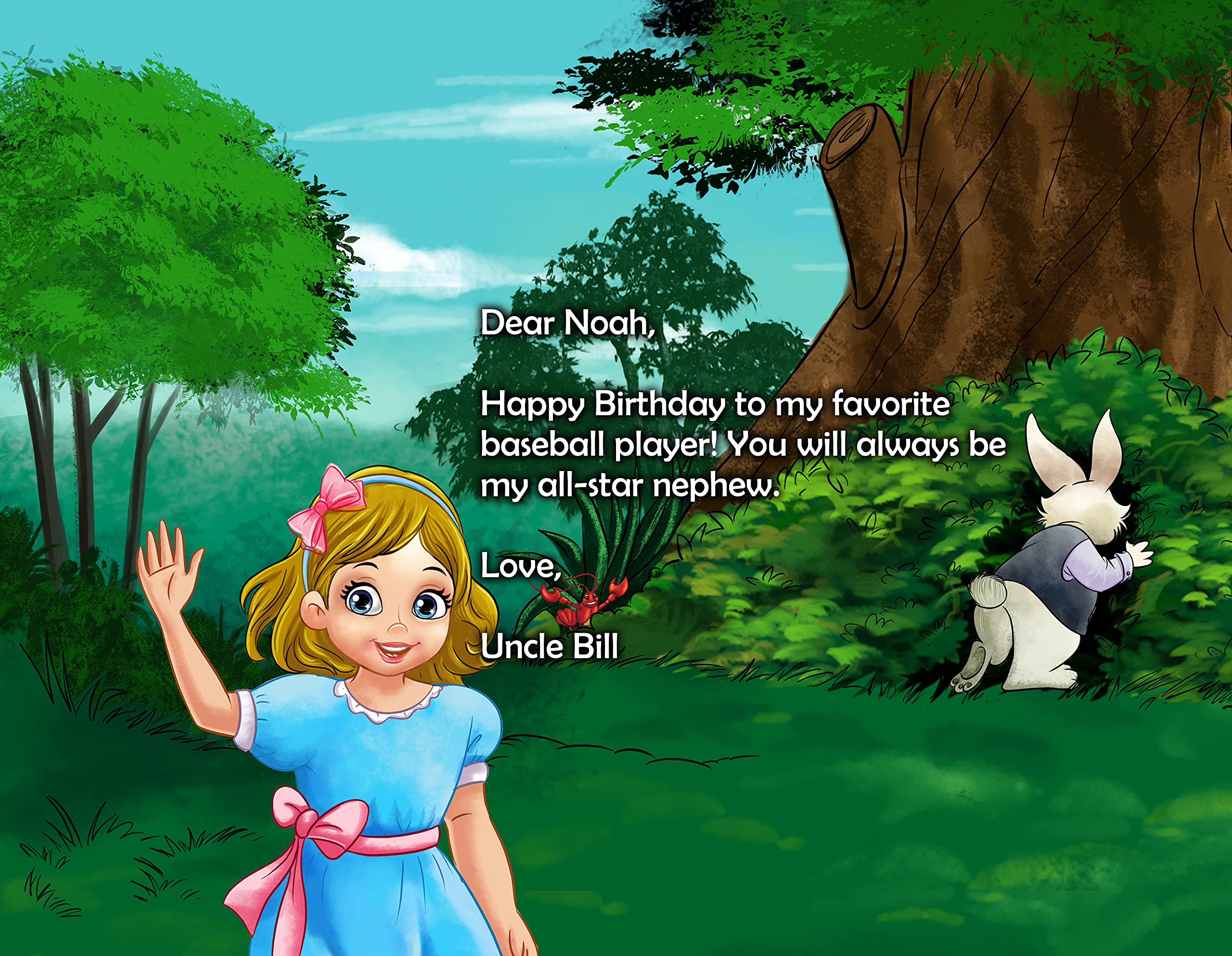 Personalized Children's Books with Name - Alice in Wonderland Book for Kids - hardcover for 1 Kid