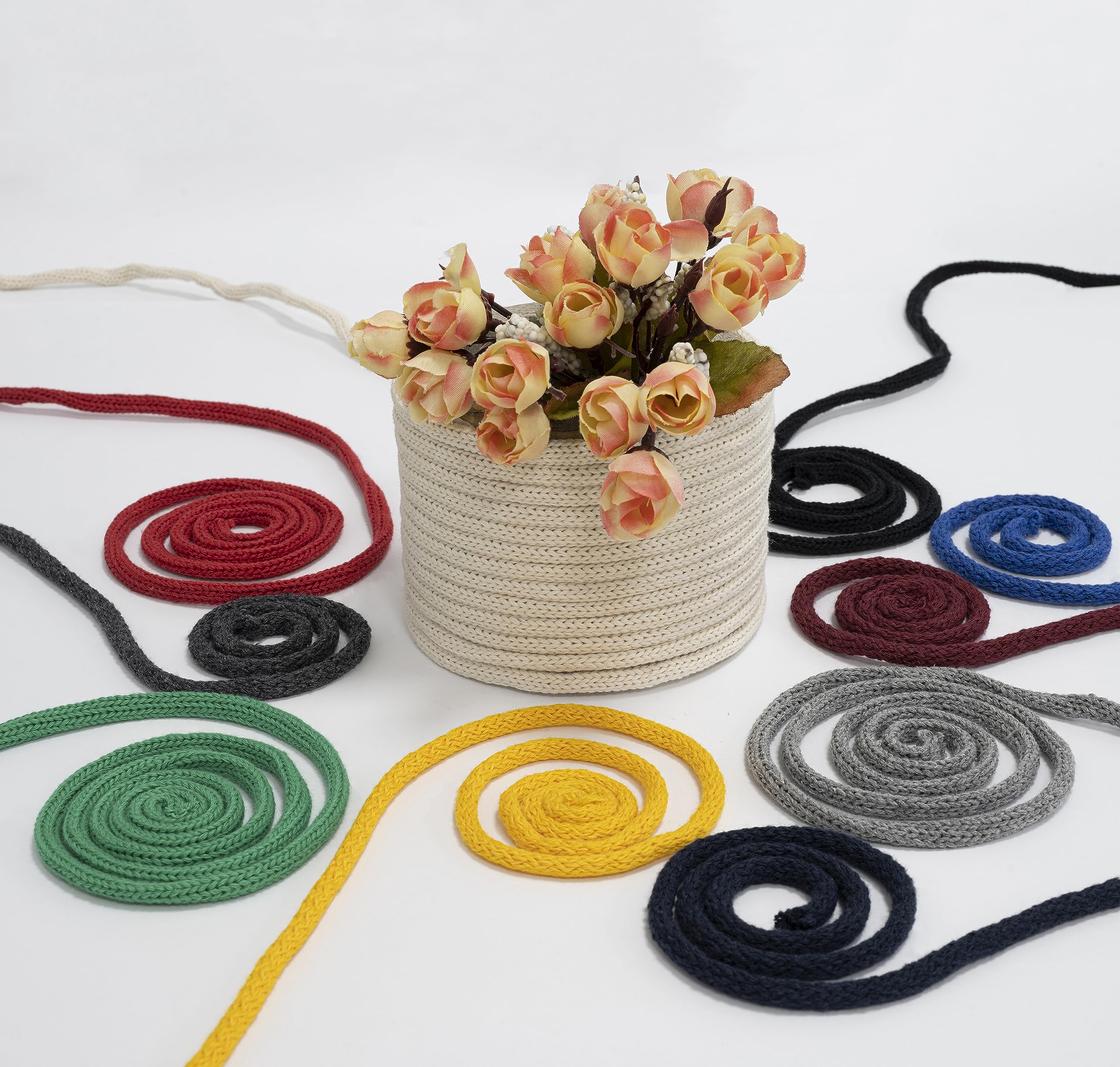 Cordoncino Intrecciato Cotone Nero - 5m X 6mm | Per Decorazioni, Craft E Fai Da Te - Foto 2