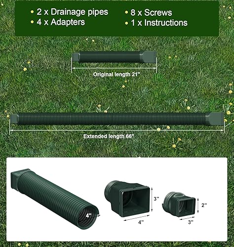 Vista 42 de Extensiones de bajante de canalón de lluvia, extensor de bajante para drenaje de agua de lluvia flexible, tubo de extensión de drenaje de boquilla