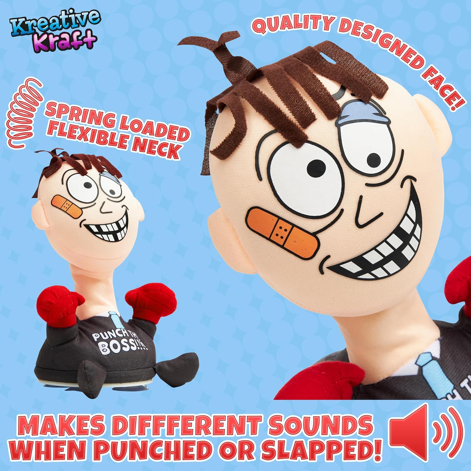 Stress Relief Toys for Adults, Punch The Boss Stress Toy Anger Relief Anti Stress Office Desk Punch Bag Coworker Secret Santa - Image 4