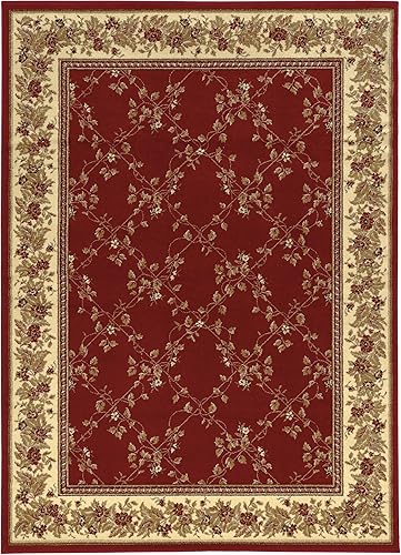 Miniatura 3 de Radici USA Como - Alfombra de área, 3 pies 3 pulgadas x 4 pies 11, color rojo