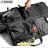 Vista 3 de Savior Equipment American Classic - Bolsa táctica doble para armas largas, estuche de transporte para pistola con correa de mochila, compartimento