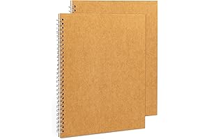 DSTELIN No Line Spiral Notebook,100GSM,10” x 7.5”, Blank Sketchbook, Softcover, 2-Pack