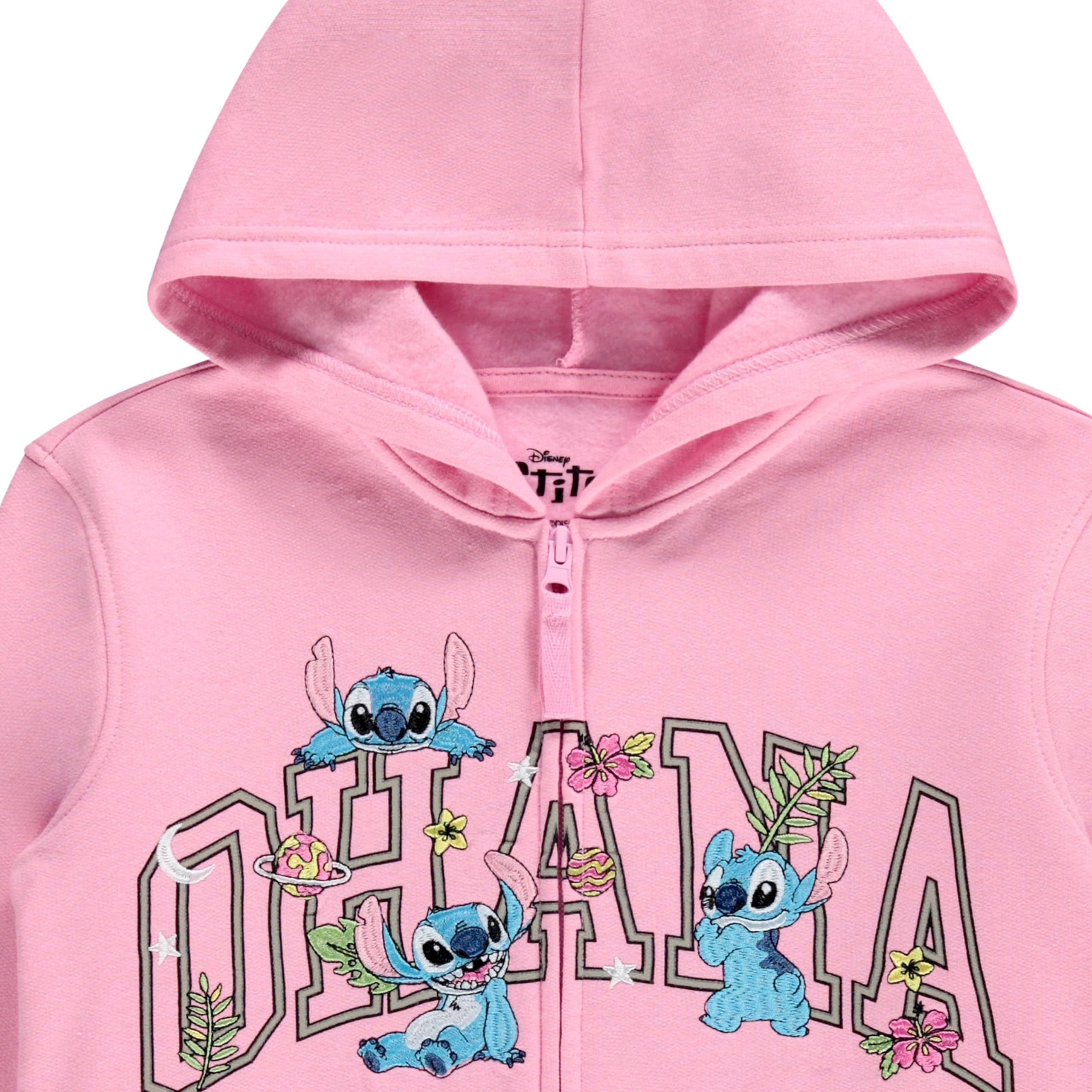 Disney Lilo & Stitch - Sudadera con capucha y cremallera para niñas pequeñas y grandes, tallas 4-16