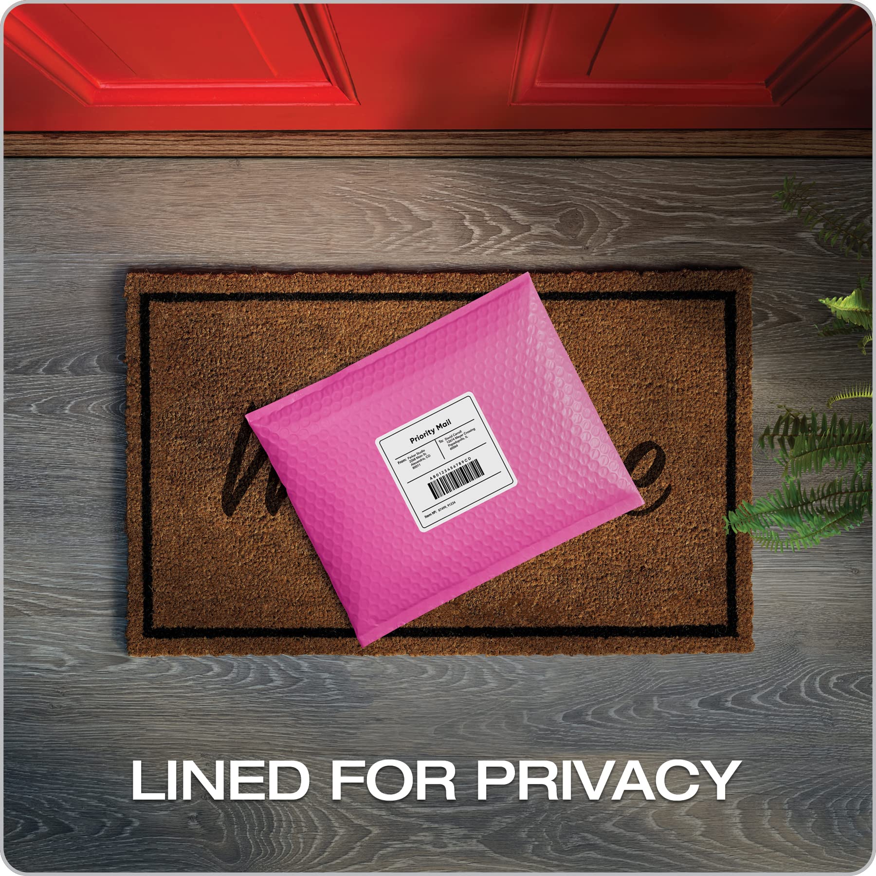 Quality Park Bubble Mailers, 8.25 X 11 Shipping Envelopes, Water Resistant Pink Poly Padded Envelopes, Redi-Strip Peel Off Closure, 25/Box (QUA85861